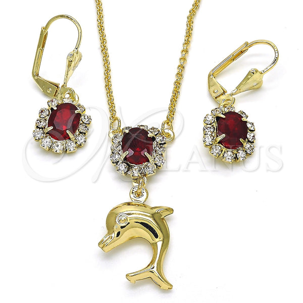 Gold Filled Ring — Earring and Pendant Adult Set Dolphin Design with — main product view — SKU 122492 | Oro Laminado anillo — Earring and Pendant Adult Set Dolphin diseño with — SKU 122492