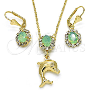 Gold Filled Ring — Earring and Pendant Adult Set Dolphin Design with — main product view — SKU 122494 | Oro Laminado anillo — Earring and Pendant Adult Set Dolphin diseño with — SKU 122494