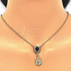 Oro Laminado Earring and Pendant Adult Set, Gold Filled Style Turtle Design, with Black and White Crystal, Polished, Golden Finish, 10.122.0010.1
