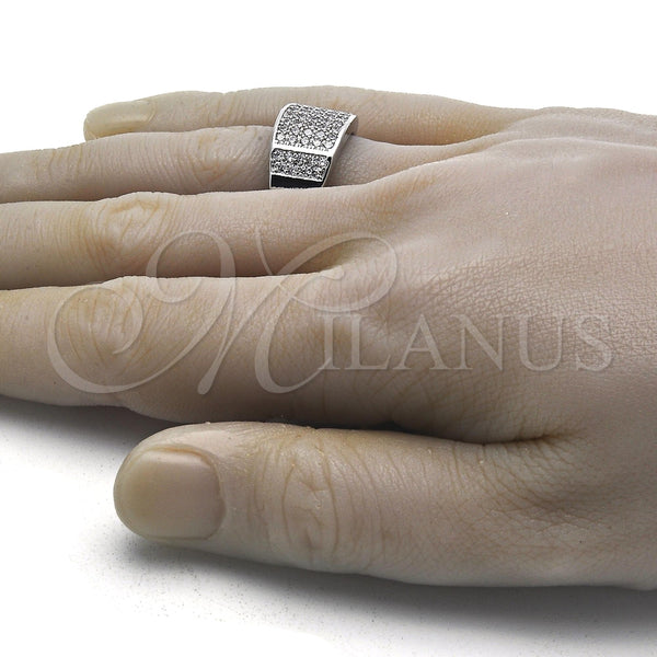 White Gold Filled Ring — Mens Ring with White Cubic Zirconia Polished 01. — alternate product view — SKU 122540 | Oro Laminado Blanco anillo — Mens Ring with blanco Cubic Zirconia pulido 01. — SKU 122540