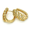 Gold Filled Huggie Hoop, Infinite Design, with Cubic Zirconia, Golden Finish, 02.266.0012.15
