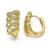 Gold Filled Huggie Hoop, Infinite Design, with Cubic Zirconia, Golden Finish, 02.266.0012.15