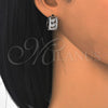 Rhodium Gold Filled Huggie Hoop, with White Cubic Zirconia, Polished, Rhodium Finish, 02.266.0022.20