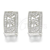 Rhodium Gold Filled Huggie Hoop, with White Cubic Zirconia, Polished, Rhodium Finish, 02.266.0022.20