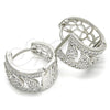 Rhodium Gold Filled Huggie Hoop, with White Cubic Zirconia, Polished, Rhodium Finish, 02.266.0022.20