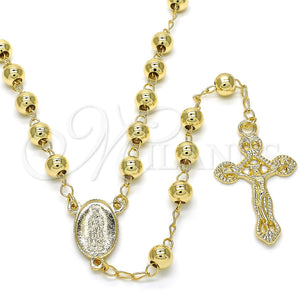 Gold Filled Jewelry — Medium Rosary Guadalupe and Crucifix Design Polished 09. — main product view — SKU 122595 | Oro Laminado joyería — Medium Rosary Guadalupe and Crucifix diseño pulido 09. — SKU 122595