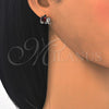 Rhodium Gold Filled Stud Earring, Elephant Design, with Garnet and White Cubic Zirconia, Polished, Rhodium Finish, 02.210.0159.5
