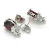 Rhodium Gold Filled Stud Earring, Elephant Design, with Garnet and White Cubic Zirconia, Polished, Rhodium Finish, 02.210.0159.5