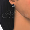 Rhodium Gold Filled Stud Earring, Elephant Design, with Sapphire Blue and White Cubic Zirconia, Polished, Rhodium Finish, 02.210.0159.6