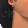 Rhodium Gold Filled Stud Earring, Elephant Design, with Green and White Cubic Zirconia, Polished, Rhodium Finish, 02.210.0159.7