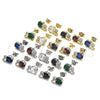 Rhodium Gold Filled Stud Earring, Elephant Design, with Green and White Cubic Zirconia, Polished, Rhodium Finish, 02.210.0159.7