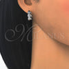 Rhodium Gold Filled Huggie Hoop, Elephant Design, with White Cubic Zirconia, Polished, Rhodium Finish, 02.210.0160.4.15