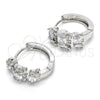 Rhodium Gold Filled Huggie Hoop, Elephant Design, with White Cubic Zirconia, Polished, Rhodium Finish, 02.210.0160.4.15