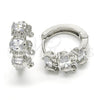 Rhodium Gold Filled Huggie Hoop, Elephant Design, with White Cubic Zirconia, Polished, Rhodium Finish, 02.210.0160.4.15