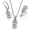 Rhodium Gold Filled Earring and Pendant Adult Set, with White Cubic Zirconia, Polished, Rhodium Finish, 10.210.0067.5