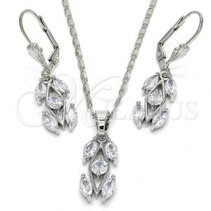 White Gold Filled Ring — Earring and Pendant Adult Set with White Cubic — main product view — SKU 122651 | Oro Laminado Blanco anillo — Earring and Pendant Adult Set with blanco Cubic — SKU 122651