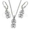 Rhodium Gold Filled Earring and Pendant Adult Set, with White Cubic Zirconia, Polished, Rhodium Finish, 10.210.0067.5