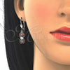 Rhodium Gold Filled Earring and Pendant Adult Set, with Garnet and White Cubic Zirconia, Polished, Rhodium Finish, 10.210.0067.6
