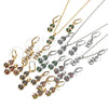 Rhodium Gold Filled Earring and Pendant Adult Set, with Garnet and White Cubic Zirconia, Polished, Rhodium Finish, 10.210.0067.6
