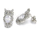 White Gold Filled Stud Earring, Owl Design, with White Cubic Zirconia, Polished, Rhodium Finish, 02.210.0161.4