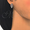 Rhodium Gold Filled Huggie Hoop, with Garnet and White Cubic Zirconia, Polished, Rhodium Finish, 02.217.0092.5.15