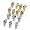 Rhodium Gold Filled Huggie Hoop, with Garnet and White Cubic Zirconia, Polished, Rhodium Finish, 02.217.0092.5.15