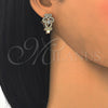 Oro Laminado Huggie Hoop, Gold Filled Style with White Cubic Zirconia, Polished, Golden Finish, 02.217.0096.15