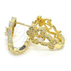 Oro Laminado Huggie Hoop, Gold Filled Style with White Cubic Zirconia, Polished, Golden Finish, 02.217.0096.15