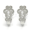 Rhodium Gold Filled Huggie Hoop, with White Cubic Zirconia, Polished, Rhodium Finish, 02.217.0096.3.15