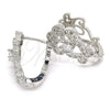 Rhodium Gold Filled Huggie Hoop, with White Cubic Zirconia, Polished, Rhodium Finish, 02.217.0096.3.15