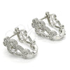 Rhodium Gold Filled Huggie Hoop, with White Cubic Zirconia, Polished, Rhodium Finish, 02.217.0096.3.15