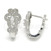 Rhodium Gold Filled Huggie Hoop, with White Cubic Zirconia, Polished, Rhodium Finish, 02.217.0096.3.15