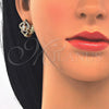 Oro Laminado Huggie Hoop, Gold Filled Style Heart Design, with White Cubic Zirconia, Polished, Golden Finish, 02.217.0095.15