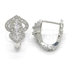 Rhodium Gold Filled Huggie Hoop, Heart Design, with White Cubic Zirconia, Polished, Rhodium Finish, 02.217.0095.4.15
