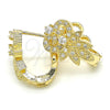 Oro Laminado Huggie Hoop, Gold Filled Style with White Cubic Zirconia, Polished, Golden Finish, 02.217.0093.15