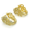 Oro Laminado Huggie Hoop, Gold Filled Style with White Cubic Zirconia, Polished, Golden Finish, 02.217.0093.15