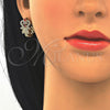 Oro Laminado Huggie Hoop, Gold Filled Style with Garnet and White Cubic Zirconia, Polished, Golden Finish, 02.217.0093.1.15