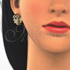 Oro Laminado Huggie Hoop, Gold Filled Style with Black and White Cubic Zirconia, Polished, Golden Finish, 02.217.0093.3.15