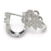 Rhodium Gold Filled Huggie Hoop, with White Cubic Zirconia, Polished, Rhodium Finish, 02.217.0093.4.15