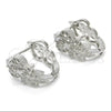 Rhodium Gold Filled Huggie Hoop, with White Cubic Zirconia, Polished, Rhodium Finish, 02.217.0093.4.15