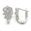 Rhodium Gold Filled Huggie Hoop, with White Cubic Zirconia, Polished, Rhodium Finish, 02.217.0093.4.15
