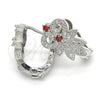 Rhodium Gold Filled Huggie Hoop, with Garnet and White Cubic Zirconia, Polished, Rhodium Finish, 02.217.0093.5.15