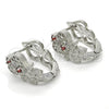 Rhodium Gold Filled Huggie Hoop, with Garnet and White Cubic Zirconia, Polished, Rhodium Finish, 02.217.0093.5.15