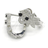 Rhodium Gold Filled Huggie Hoop, with Black and White Cubic Zirconia, Polished, Rhodium Finish, 02.217.0093.6.15