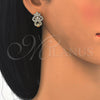 Oro Laminado Huggie Hoop, Gold Filled Style with White Cubic Zirconia, Polished, Golden Finish, 02.217.0094.15
