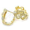 Oro Laminado Huggie Hoop, Gold Filled Style with White Cubic Zirconia, Polished, Golden Finish, 02.217.0094.15