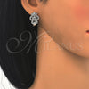 Rhodium Gold Filled Huggie Hoop, with White Cubic Zirconia, Polished, Rhodium Finish, 02.217.0094.4.15