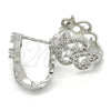 Rhodium Gold Filled Huggie Hoop, with White Cubic Zirconia, Polished, Rhodium Finish, 02.217.0094.4.15