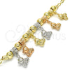 Oro Laminado Charm Bracelet, Gold Filled Style Teddy Bear Design, Polished, Tricolor, 03.63.1905.1.08 (04 MM Thickness, 8 Inches Length)
