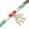 Oro Laminado Charm Bracelet, Gold Filled Style with White Crystal, White Enamel Finish, Golden Finish, 03.63.1909.1.08 (06 MM Thickness, 8 Inches Length)